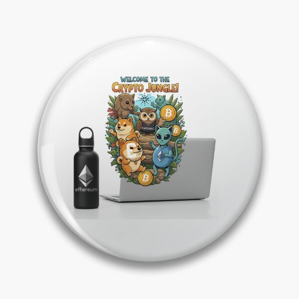 Item preview, "Welcome to the Crypto Jungle!" – Cute Crypto Coin Animals designed and sold by Roniit0001.