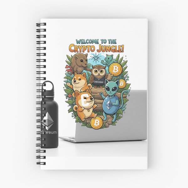 Item preview, "Welcome to the Crypto Jungle!" – Cute Crypto Coin Animals designed and sold by Roniit0001.