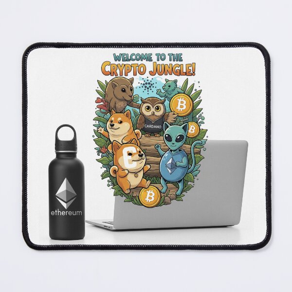 Item preview, "Welcome to the Crypto Jungle!" – Cute Crypto Coin Animals designed and sold by Roniit0001.