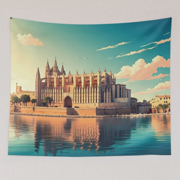 Item preview, Palma de Mallorca at Sunset: La Seu in Golden Light designed and sold by LSVart.