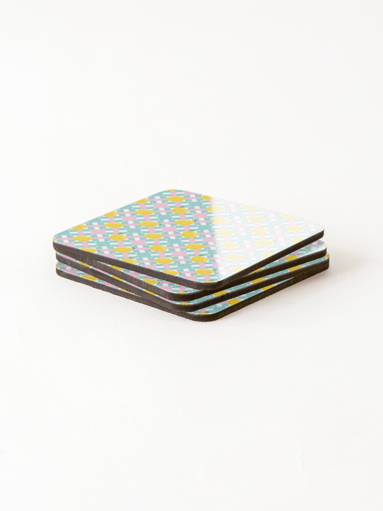 Thumbnail 4 of 5, Coasters (Set of 4), Retro Lemon Pattern designed and sold by Designbes.