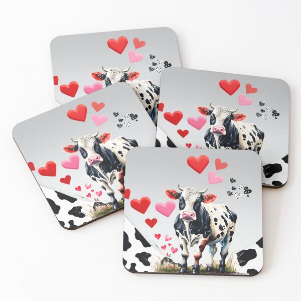 Item preview, Black and White Cow with Hearts designed and sold by Jessielee72.