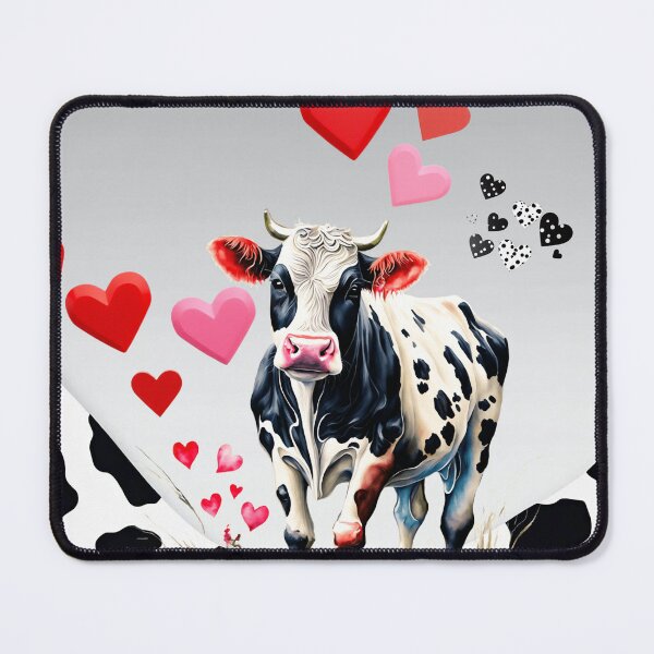 Vista previa del artículo con la obra «Vaca blanca y negra con corazones», diseñado y vendido por Jessielee72.