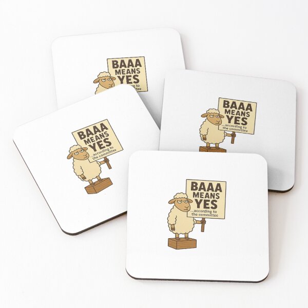 Item preview, "Baaa Means Yes" – Funny Sheep Sticker designed and sold by CaffeinatedCreatures.