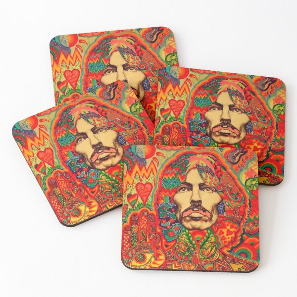 Item preview, George Harrison OM psychedelic colourful pop art pattern designed and sold by Kludoman.