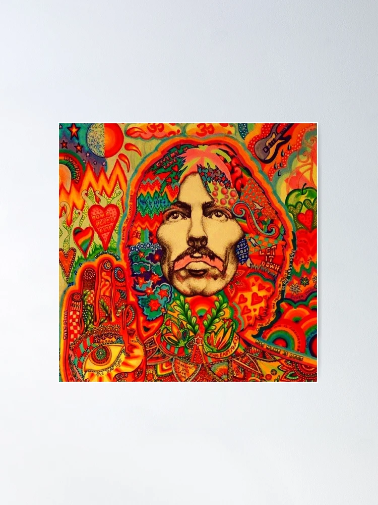 George Harrison OM psychedelic colourful pop art pattern
