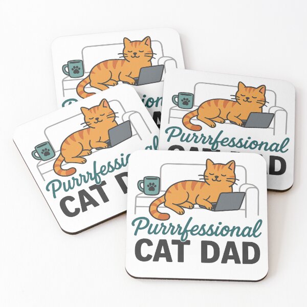 Item preview, Purrrfessional Cat Dad – Funny Laptop Cat Design for Cat Lovers designed and sold by Sandy's Cheeky Studio.