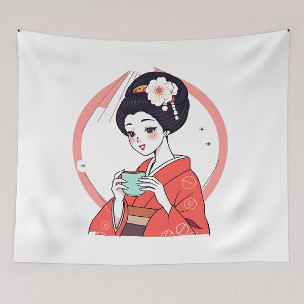 Item preview, Geisha's Tea Party: A Whimsical Sip Tee designed and sold by allogy.
