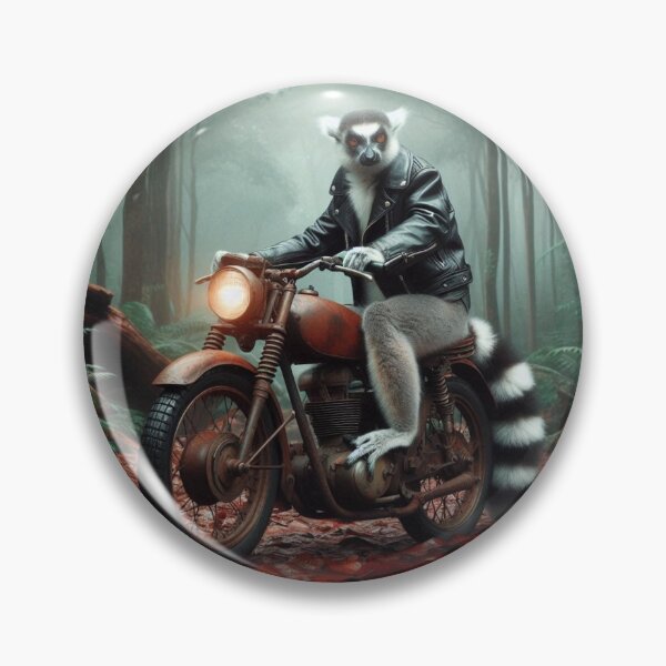 Item preview, lemur and old motorcycle designed and sold by Dogandesighn.