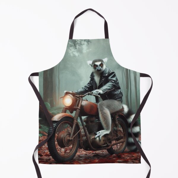 Item preview, lemur and old motorcycle designed and sold by Dogandesighn.
