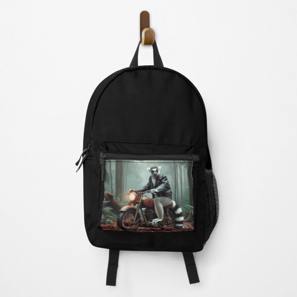 Item preview, lemur and old motorcycle designed and sold by Dogandesighn.