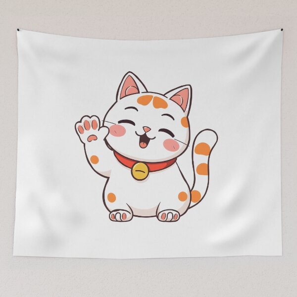 Item preview, Waving Cat Fortune: Maneki-neko's Meow Tee designed and sold by allogy.