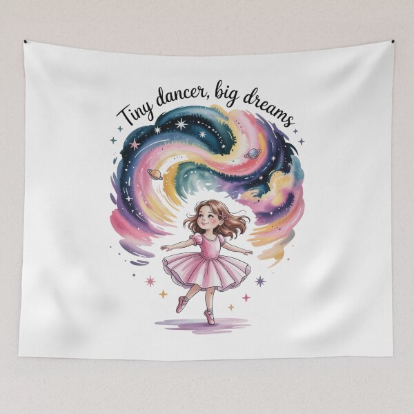 Item preview, Tiny Dancer, Big Dreams – Watercolor Galaxy Ballet Art designed and sold by jubileejungle.