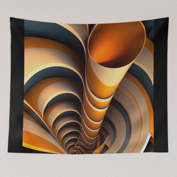 Item preview, Dynamic Vortex: Orange and Grey Abstract Tunnel designed and sold by ShadowAndSlate.
