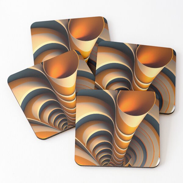 Item preview, Dynamic Vortex: Orange and Grey Abstract Tunnel designed and sold by ShadowAndSlate.