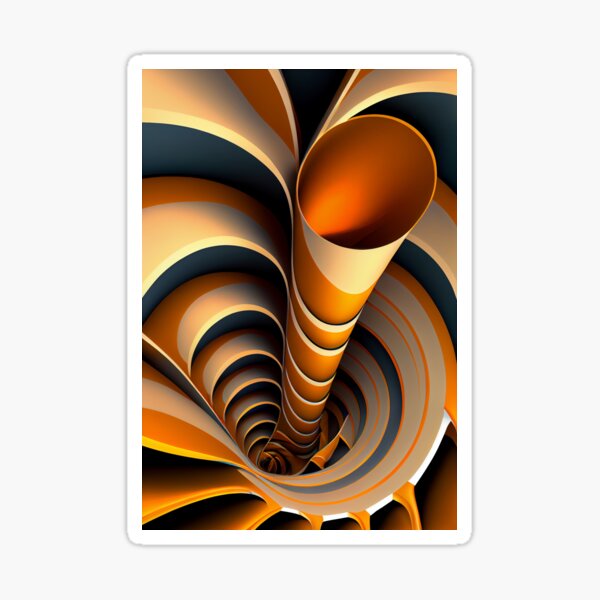 Item preview, Dynamic Vortex: Orange and Grey Abstract Tunnel designed and sold by ShadowAndSlate.