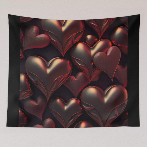 Item preview, Dark Romance: Metallic Heart Pattern designed and sold by ShadowAndSlate.