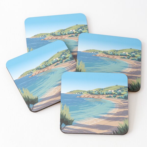 Item preview, Pissouri Bay, Cyprus: Curved Pebble Beach in Summer Warmth designed and sold by LSVart.