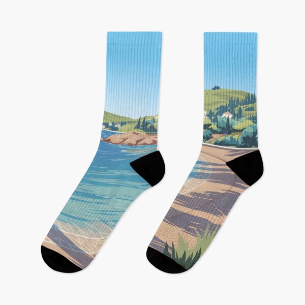 Item preview, Pissouri Bay, Cyprus: Curved Pebble Beach in Summer Warmth designed and sold by LSVart.