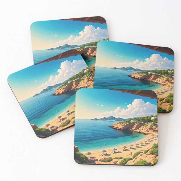 Item preview, Playa de Cala Comte, Ibiza: Golden Late-Afternoon Glow designed and sold by LSVart.