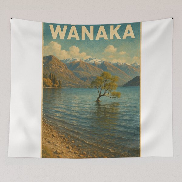Item preview, Wānaka New Zealand Iconic Tree and Mountains designed and sold by Places On Earth.