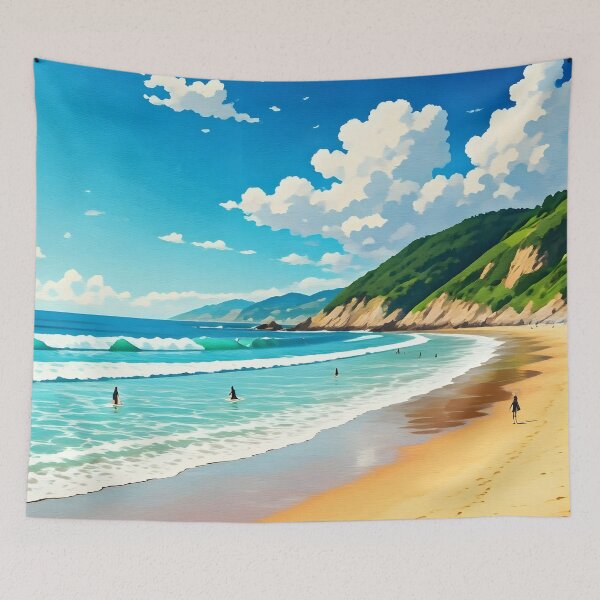 Item preview, Playa de Laga, Basque Country: Surfer’s Golden-Sand Splendor designed and sold by LSVart.