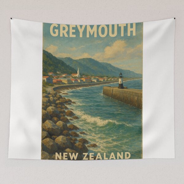 Item preview, Greymouth New Zealand Lighthouse and Coast designed and sold by Places On Earth.