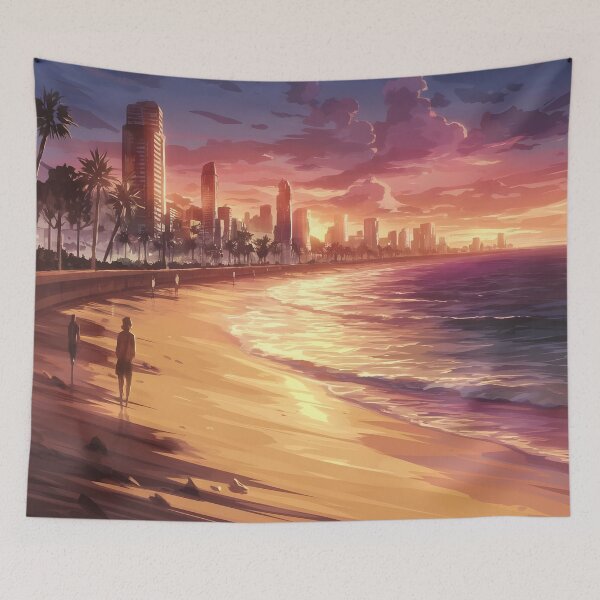 Item preview, Playa de Levante, Benidorm: Sunset Curve of Golden Sands designed and sold by LSVart.