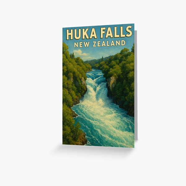 Artikel-Vorschau von Huka Falls, Neuseeland, Wald und Stromschnellen, designt und verkauft von Places On Earth.