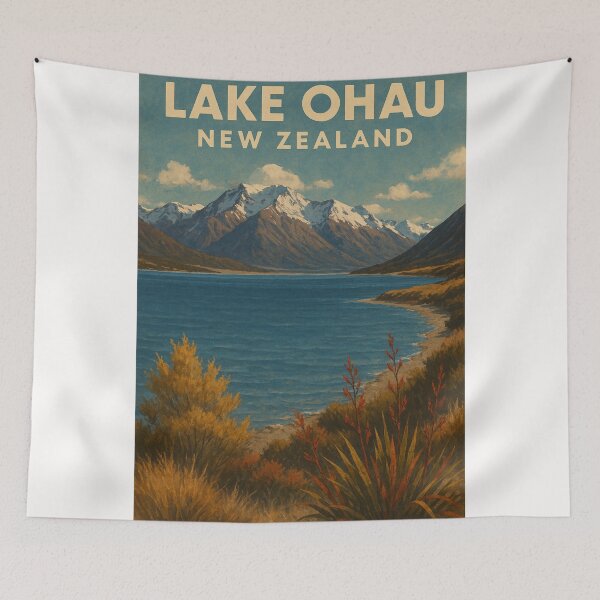 Item preview, Lake Ōhau New Zealand Foreshore and Mountains designed and sold by Places On Earth.