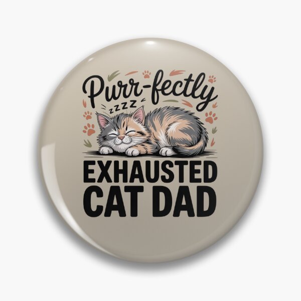 Item preview, Exhausted Cat Dad T-Shirt, Funny Cat Lover Gift, Cat Dad Apparel designed and sold by CrafteeTrends.