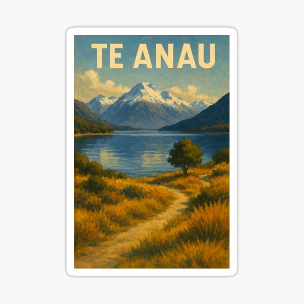 Item preview, Te Anau New Zealand Lakeside Path and Peaks designed and sold by Places On Earth.