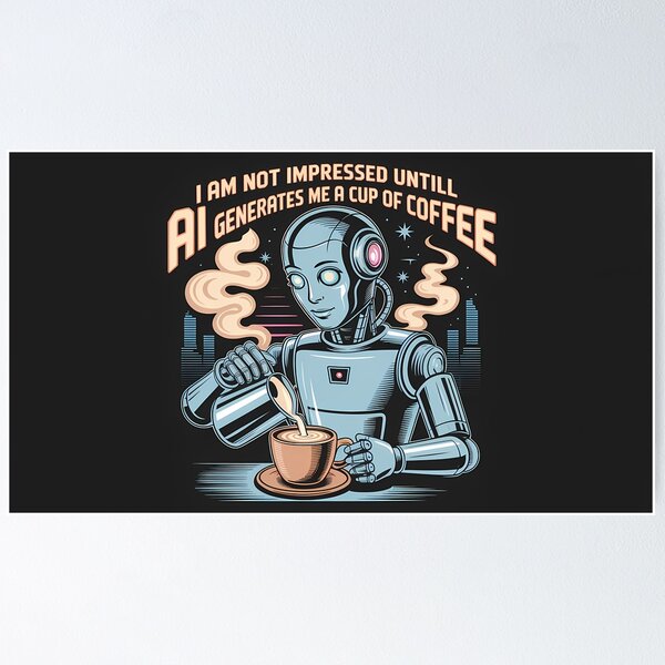 Vista previa del artículo con la obra «No estoy impresionado hasta que me prepare una taza de café.», diseñado y vendido por CustomBeerNode.