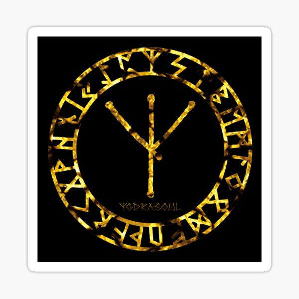 Item preview, Ygdrasoul ALGIZ Rune ♥ ♥ ♥ GOLD with rune wheel designed and sold by neue-erde.