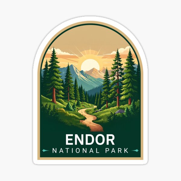 Item preview, Endor National Park Sticker designed and sold by TulipaGraphics.
