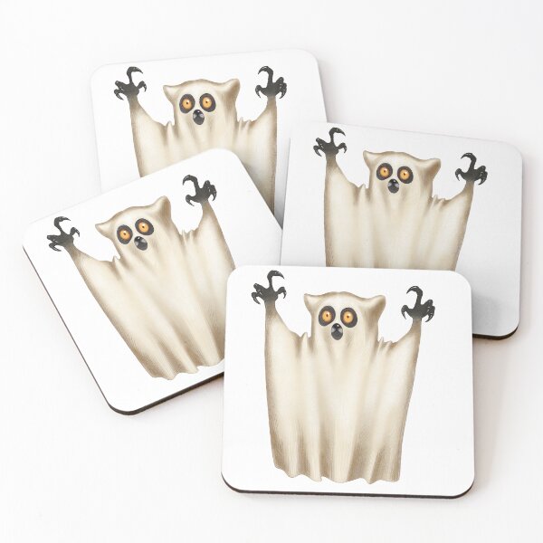 Item preview, Ghost character with exaggerated features and glowing eyes in a spooky Halloween costume designed and sold by Ms. Iryna.