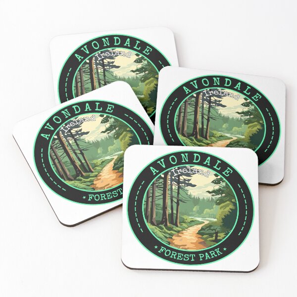 Item preview, Avondale Forest Park in Wicklow, Ireland Retro Travel Art Circle Badge designed and sold by MaateoDesign.