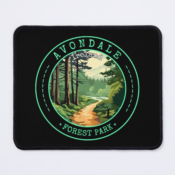 Item preview, Avondale Forest Park in Wicklow, Ireland Retro Travel Art Circle Badge designed and sold by MaateoDesign.