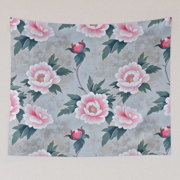 Item preview, Peony French Toile — Vintage Floral Sketch designed and sold by HEADMADE-TV.