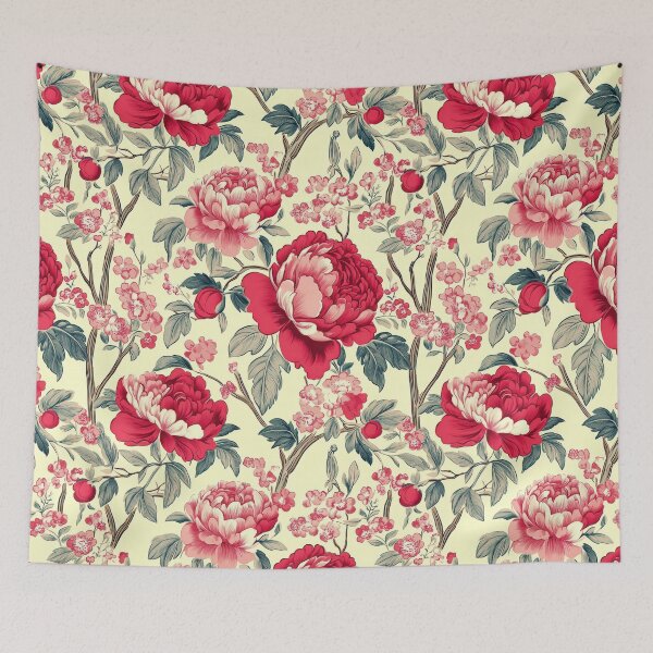 Item preview, Elegant Peony Toile — Vintage Floral Sketch designed and sold by HEADMADE-TV.