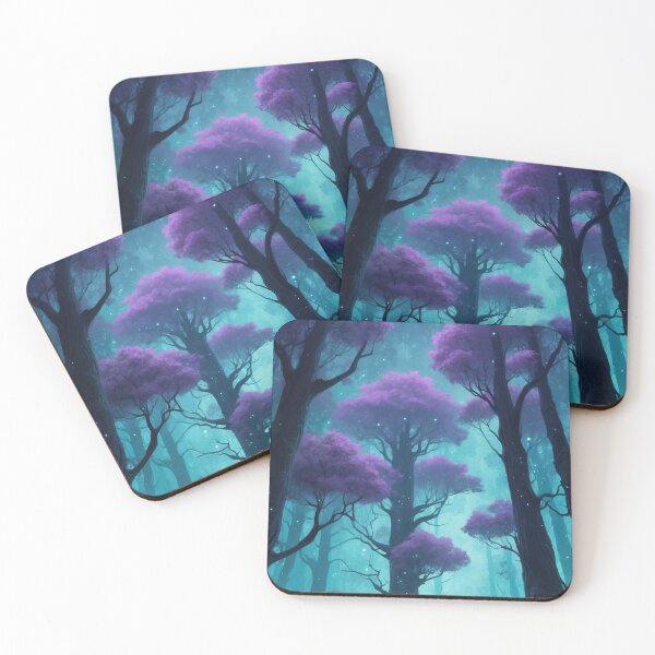 Item preview, Enchanted Purple Forest with Glowing Orbs at Night designed and sold by The Artfiller.