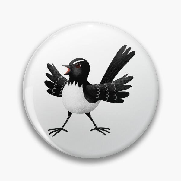 Item preview, Australian Willy Wagtail cartoon illustration designed and sold by FrogFactory.