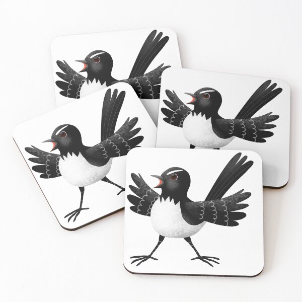 Item preview, Australian Willy Wagtail cartoon illustration designed and sold by FrogFactory.