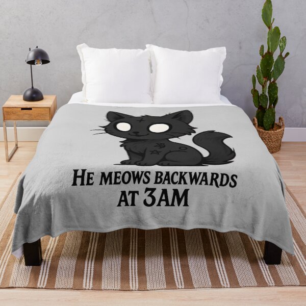 Item preview, Backwards Meowing Cat at 3 AM designed and sold by MysticArtisan.