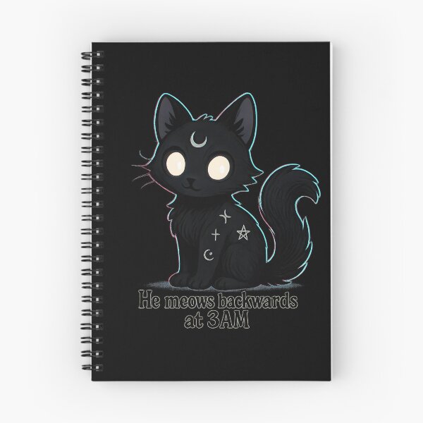 Item preview, Midnight Backwards Meowing Cat designed and sold by MysticArtisan.