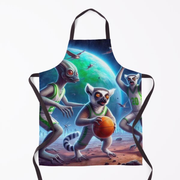 Item preview, lemurs playing basketball in space designed and sold by Dogandesighn.