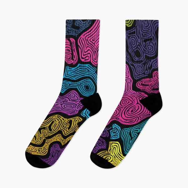Item preview, Psychedelic Topography - Neon Contour Lines designed and sold by djovan.