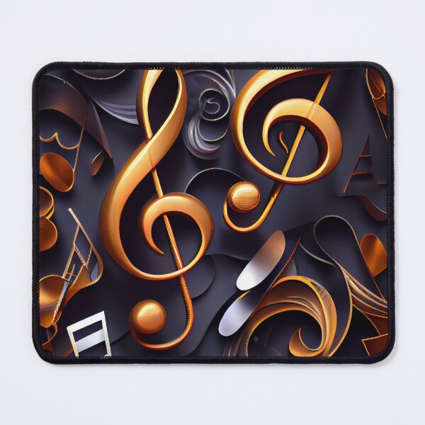 Item preview, Golden Symphony: Abstract Music Notes Pattern designed and sold by ShadowAndSlate.