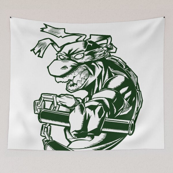 Item preview, Ninja Turtle with Nunchaku Fighting Pose Black and White Version designed and sold by fifou96.