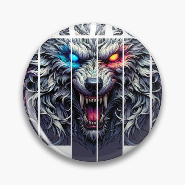 Item preview, Savage Wolf Split Art – Fierce Dual-Eye Beast Design designed and sold by Karim-Karem.